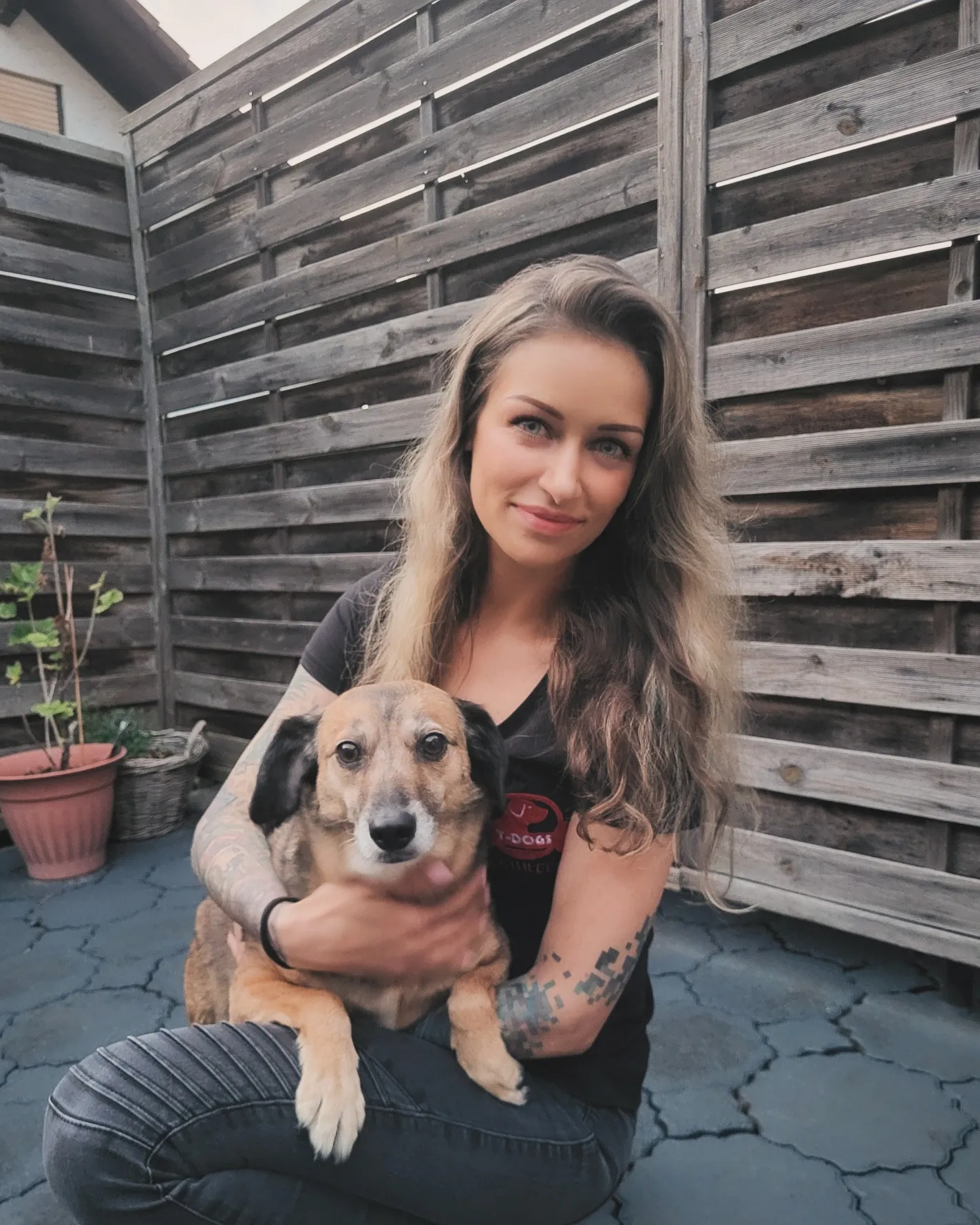 Kathleen mit Hund