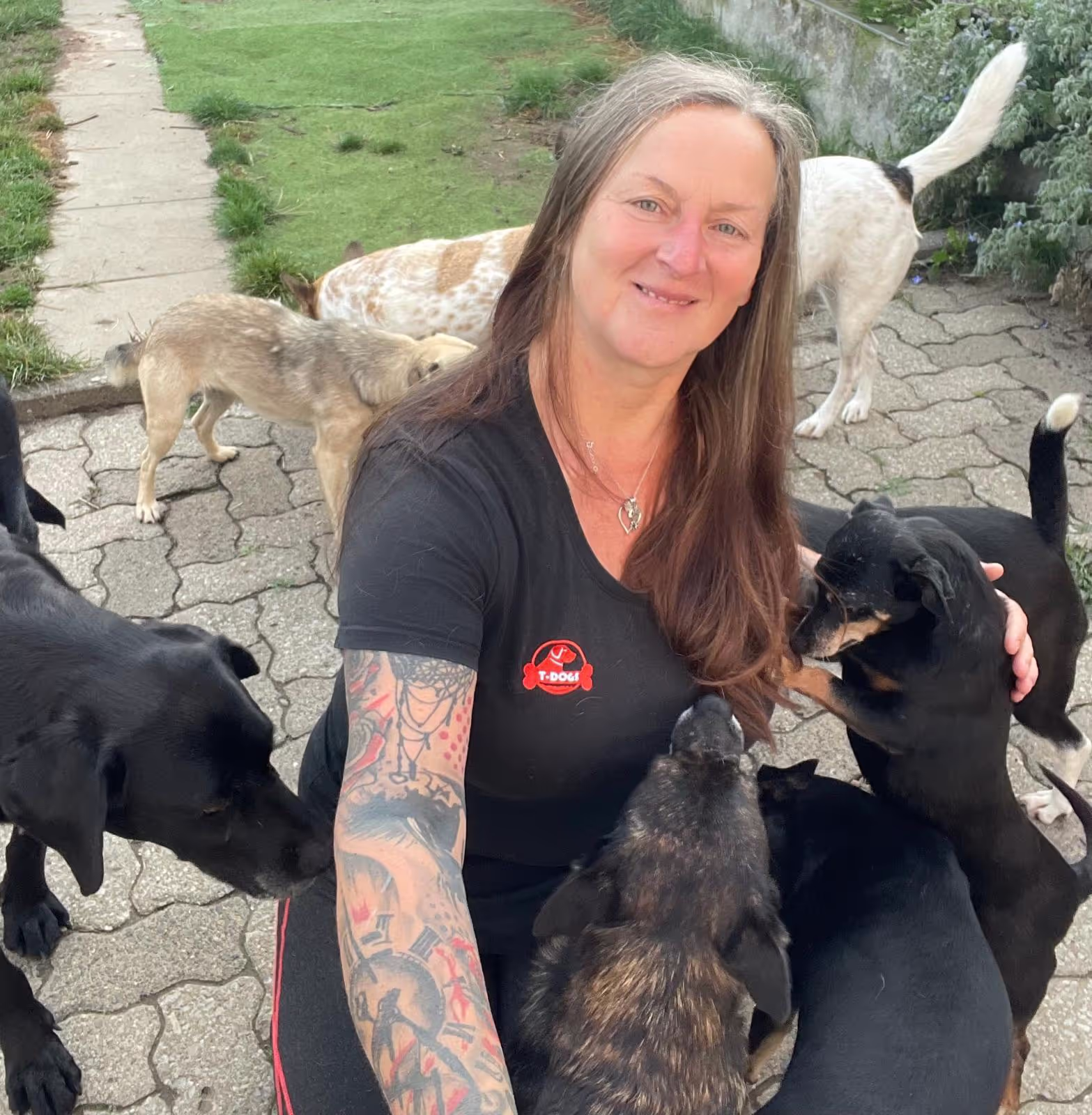 Nicole Reusch mit Hunden